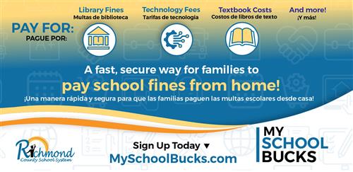 A flyer explaining how to sign up for My School Bucks